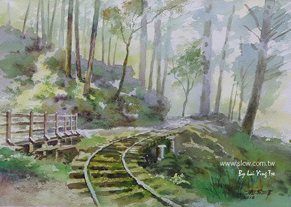 Jiancing Historid Trail_watercolor painting_painted by Lai Ying-Tse_見晴懷古步道_賴英澤 繪
